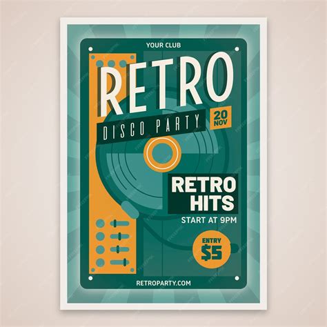 Free Vector Retro Music Poster Template