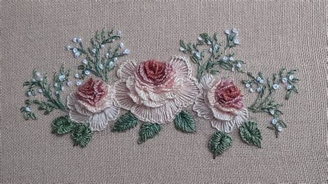 How To Embroidery A Graceful 3d Rose Embroidery Bouquet Youtube