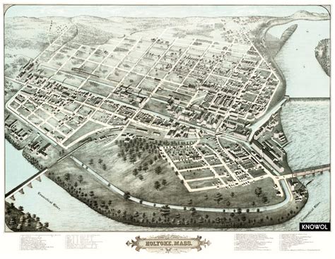 Stunning old map of Holyoke, Mass from 1877 - KNOWOL