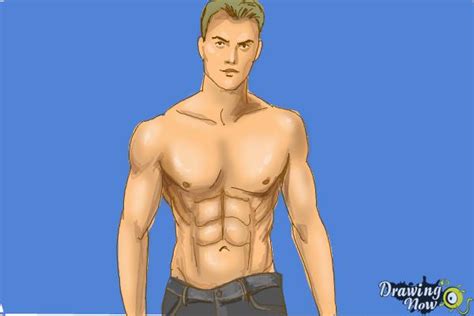 How to Draw Muscle Man - DrawingNow