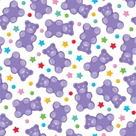 Colorful Gummy Bears Seamless Pattern Gummy Candies Bright Jelly