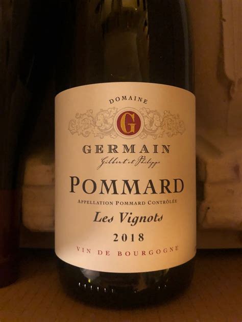 2019 Domaine Gilbert Et Philippe Germain Pommard Les Vignots France