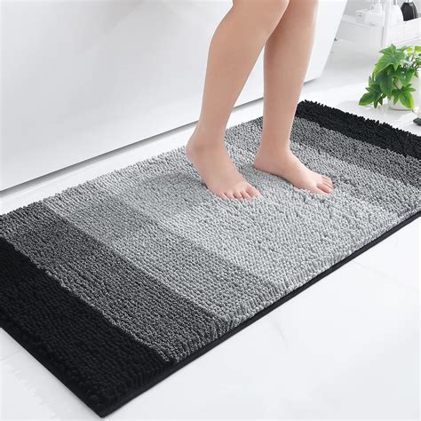 Smiry Luxury Chenille Bathroom Rugs Extra Soft Thick Absorbent Shaggy Bath Rugs Plush Bath