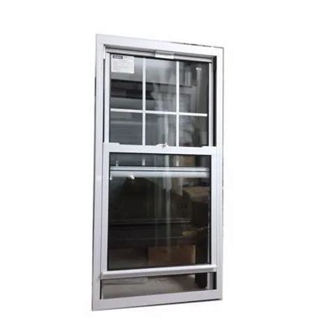 White Frame Powder Coated Aluminium Vertical Sliding Window For Home