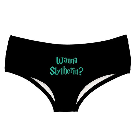 Leimolis Wanna Slytherin Black Funny Print Sexy Hot Panties Female