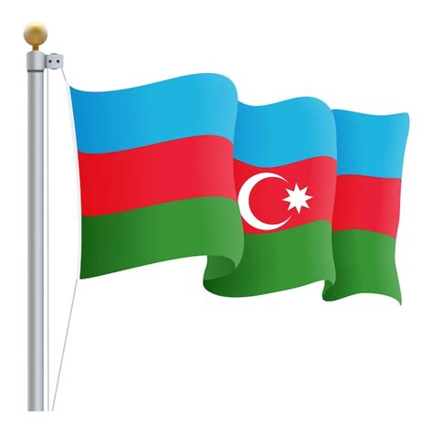 Ondeando La Bandera De Azerbaiy N Aislada En Una Ilustraci N Vectorial