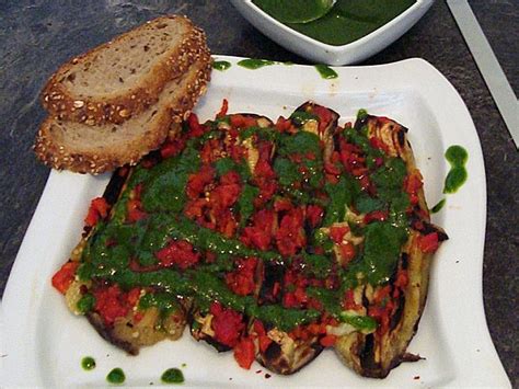 Aubergine Paprika mit Petersilie Knoblauch Soße von Entelekta Chefkoch