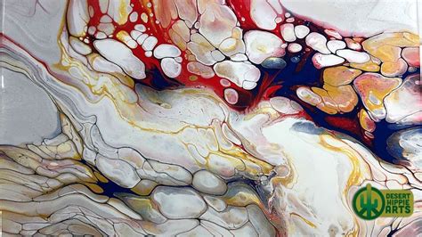 Acrylic Paint Pouring Puddle Paint Pour On Canvas With Bloom Technique