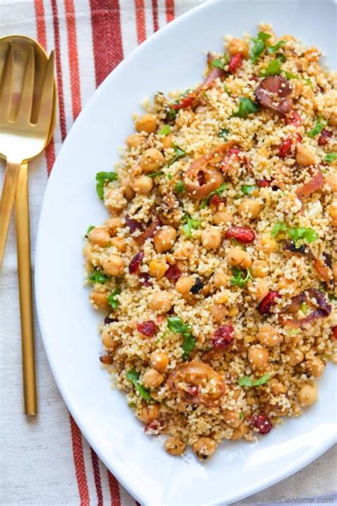 Moroccan Couscous Tfaya With Chickpeas And Cranberries Recipe