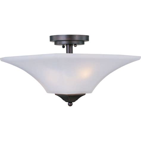 Maxim Lighting Aurora 2 Light Oil Rubbed Bronze Semi Flush Mount Light 20091ftoi The Home Depot