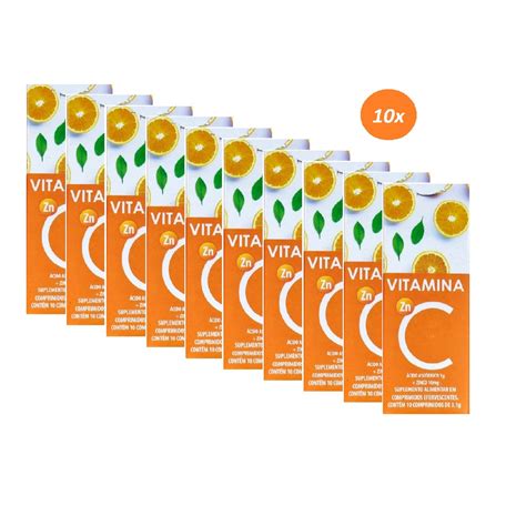 Kit 10 Vitamina C Ziinco 1g 10 Cp Eferv 10 Und Shopee Brasil