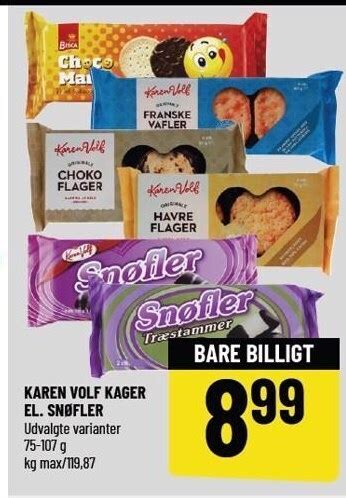 Karen volf kager el snøfler tilbud hos Løvbjerg