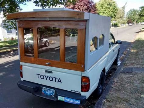 My Poor Mans Fiberglass Camper Shell With Wiley Ports Is Finally Done Truck Topper Camping