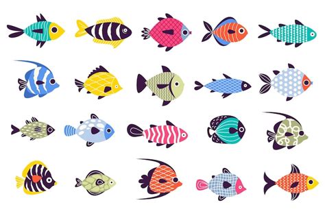 Premium Vector Tropical Fish Exotic Ornamental Sea Animals Cartoon