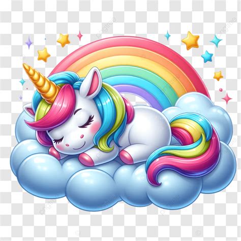Cute Rainbow Unicorn Sleeping On Cloud Cute Unicorn Rainbow Unicorn