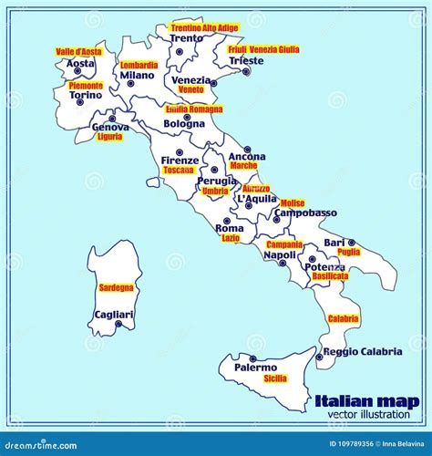 Mappa Dell Italia Regioni