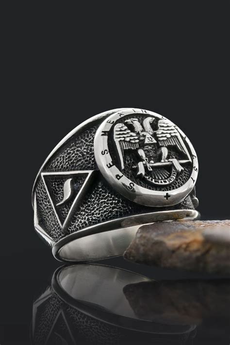 32nd Degree Masonic Ring Double Headed Eagle Ring 32nd Etsy Masonic