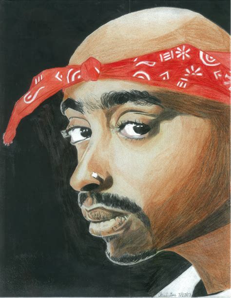 2pac Shakur With Red Bandana By Chevysart On Deviantart