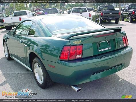 2000 Ford Mustang V6 Coupe Amazon Green Metallic Medium Parchment