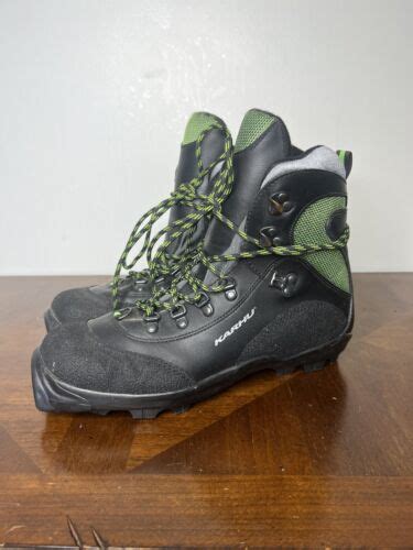 Karhu Cross Country Ski Boots Borealis Mens 75 Black Green Lace Up Ebay