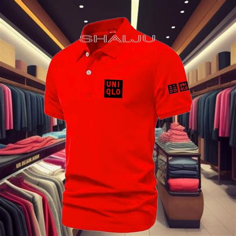 Jual Kaos Poloshirt Un1qlo Lengan Pendek Tex Hitam Baju Kaos Kerah