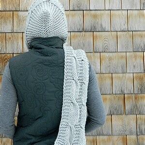 Hooded Scarf Knitting Pattern - PDF Knitting Pattern - Instant Download ...