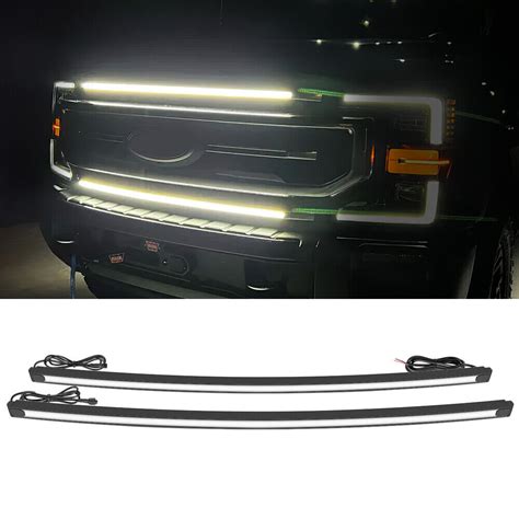 For Ford Super Duty F250 2020 2022 Led Grill Accent Lights Bar Kit Front Bumper Ebay