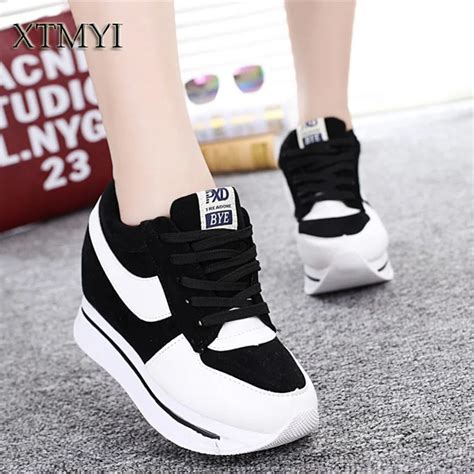 Spring Women Boots Hidden Heel High Top Shoes Woman Women Casual Shoes Snickers Wedge Boots