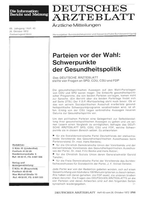 Parteien Vor Der Wahl Schwerpunkte Der Gesundheitspolitik Das