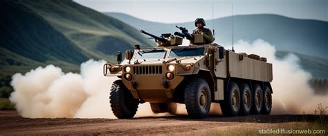 Eight Wheeled Military Vehicle Photo Stable Diffusion Online
