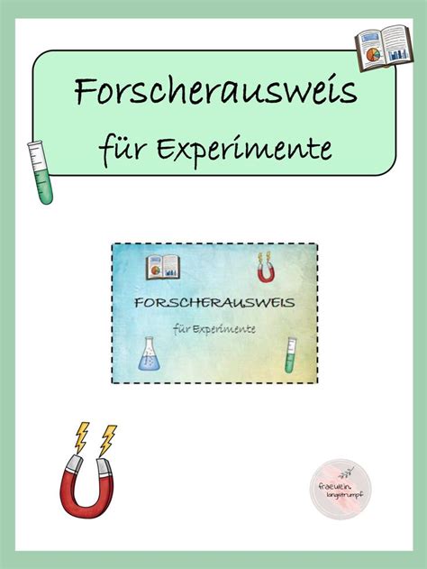 Forscherausweis für Experimente Experiment Forscher Unterrichtsmaterial