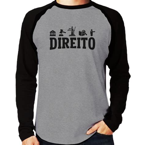 Camiseta Raglan Direito Símbolos Manga Longa