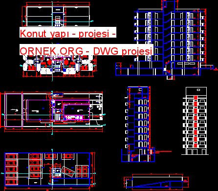 Proje Sitesi Konut Yap Projesi Autocad Projesi