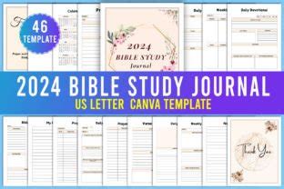 Editable 2024 Bible Study Journal Canva Graphic By Designmela01