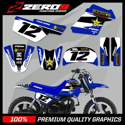 YAMAHA PW 50 GRAPHICS KIT PEEWEE GRAPHICS MINI BIKE GRAPHICS R STAR BLU