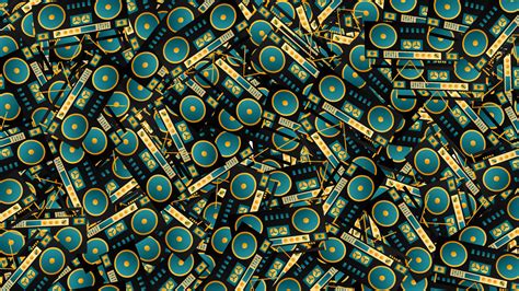 Seamless Pattern Of Retro Old Hipster Music Audio Tape Recorders From