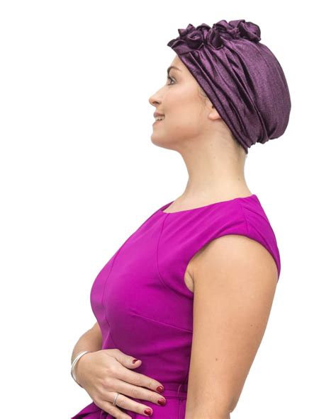 Christmas Chemo Hat In Crimson Velvet Draped Turban Suburban Turban