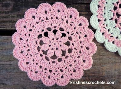 KristinesCrochets Cherry Blossom Coaster Crochet Pattern Free Crochet