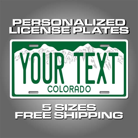 Personalized Colorado Novelty License Plates 5 Sizes For Toy Cars