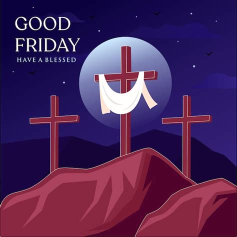 Premium Vector A Poster For Good Friday Illustration With Three