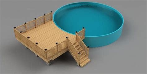 Plans For Above Ground Pool Deck 16x16 27 Round Pool 52 High On Pier Blocks Etsy