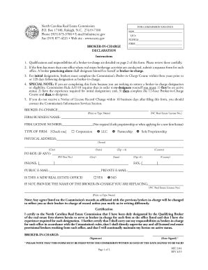 Fillable Online Ncrec North Carolina Real Estate Commission Application