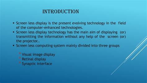 Seminar On Screenless Display By Vineesha Ppt Download