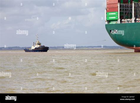 Evergreen Container Ship Ever Globe Entering Harwich Haven On Route To