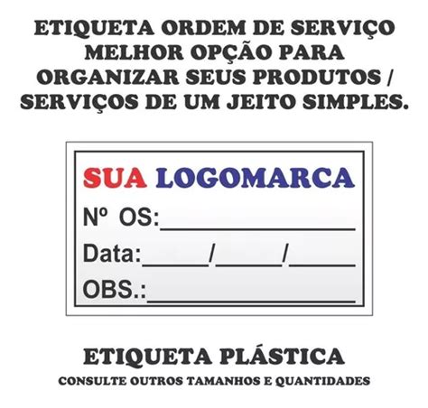 X Cm Etiqueta Adesivo Ordem De Servi O Manuten O Mercadolivre