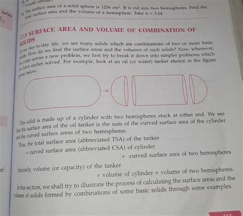 13 The 5 Urface Area Of A Solid Sphere Is 1256 Cm2 It Is Cut Into Two H