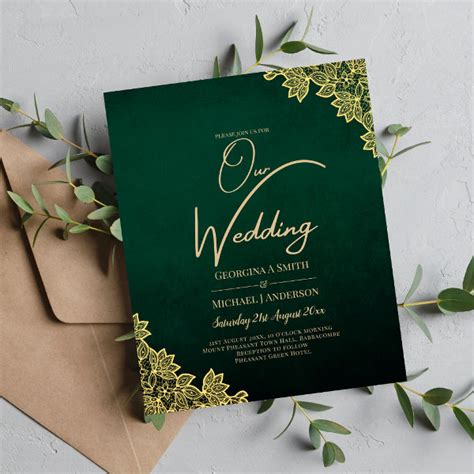 Emerald Green Wedding Invitations New Trending For