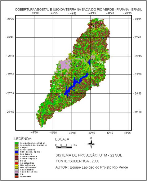 Cobertura Vegetal E Uso Da Terra 2000 Na Bacia Do Rio Verde ParanÁ Download Scientific