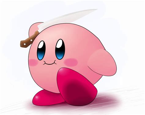 Kirby and a Knife by imsamuka on DeviantArt