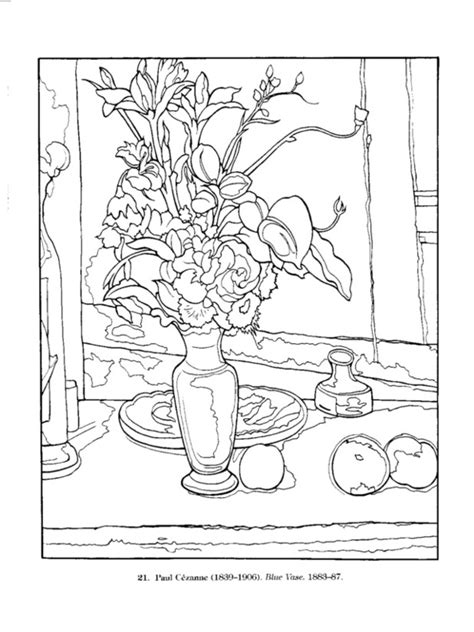 Dover Color Your Own Great Flower Paintings Famous Art Coloring